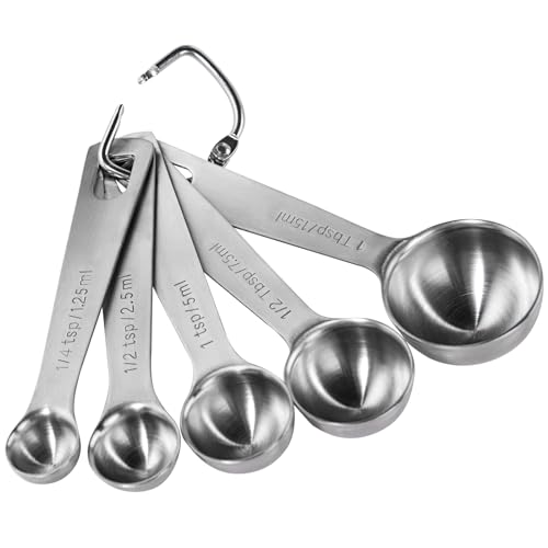 Image of U-Taste 18 /8 Stainless Steel Measuring Spoons Set of 5, Teaspoon Tablespoon