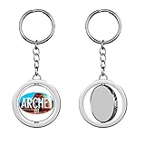 PRS Vinyl Oval Arches UT (National Park Utah Moab Hike Hiking) Keychain Spinning Round Chrome Metal Key Chain