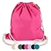 Naturstube® Baumwoll Turnbeutel Rosa Sportbeutel Zuziehbeutel Gymsack Sack Jute Schule Rucksack Stoffbeutel & Sportbeutel zum Bemalen
