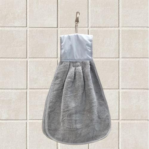 Image of Hand Towel with Loop | 600 GSM | Hanging Napkin for Wash Basin, Kitchen Sink, Bathroom| Pack of 3 in (Navy, Cream, and Grey) | Assorted