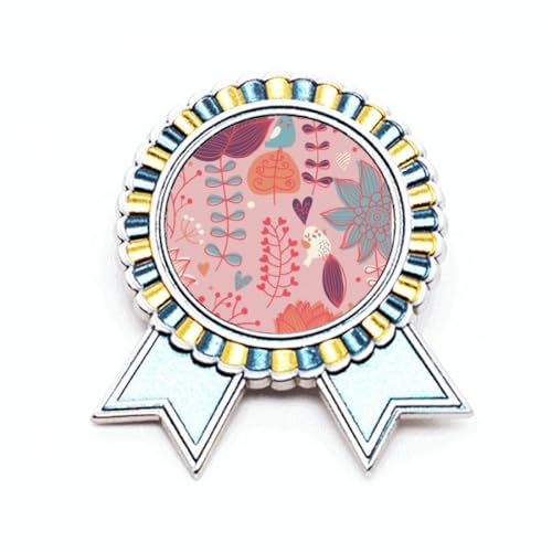 Broche fleur en fil rouge en métal pour un look de bureau élégant