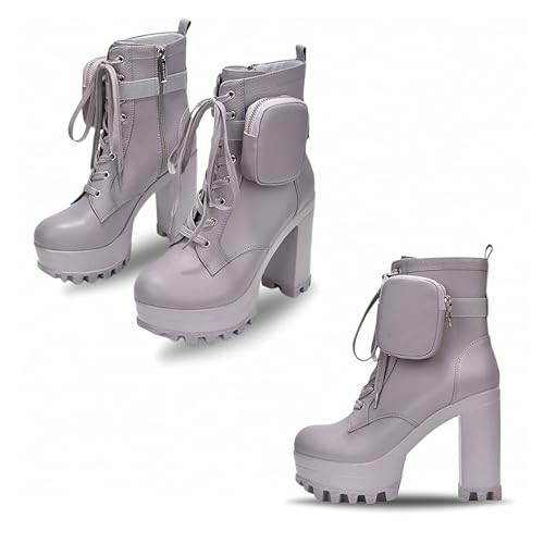 Cape Robbin Monik Platform Chalsea Heeled Boots for Women - Stylish Womens Boots Ankle - Chunky Block Heel Boots for Women - Women Booties with Pouch