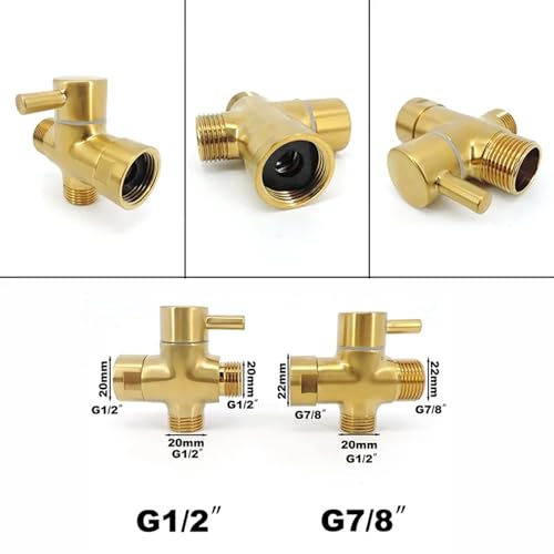 Válvula de acero inoxidable chapada en oro con adaptador T para grifo de agua Tee B4 4