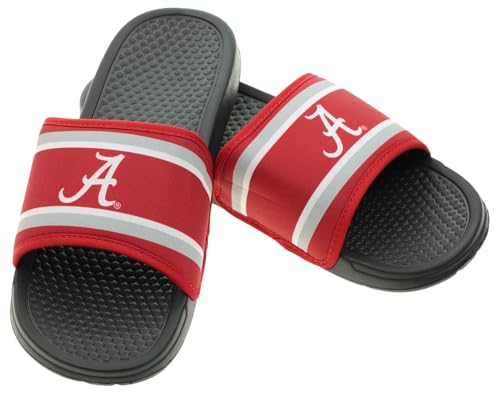 Image of FOCO NCAA Printed Team Logo and Color Stripes Comfortable Slide Sandals
