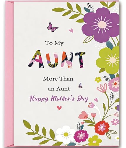 Mcduldul Happy Mothers Day Card for Aunt, Aunt Mother's Day Ideas Gifts from Niece Nephew, Best Auntie Gifts
