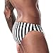 AIMPACT Mens Swim Briefs Sexy Swimsuit Bikini Swimwear Quick Dry Bathing Suit Men Stripe Swimming Birefs (Blackwhite M)