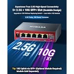 5-Port 2.5Gb Switch with 10Gb SFP+ Port, Unmanaged Multigig Ethernet Splitter for NAS, Gaming, PC - Plug & Play, Silent Aluminum Housing, 2.5 Gigabit Network Switch - Image 2