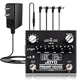JOYO R-15 Dual Channel Preamp Cabinet Simulation Effect Pedal Bundle with DC 9V Pedal Power Supply (800mA -1A) AC Adapter