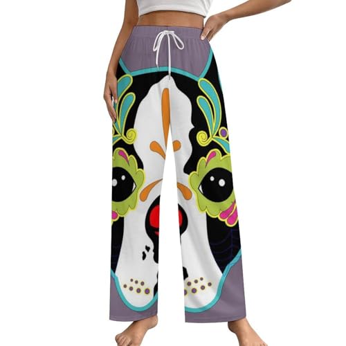 Pantalon de pyjama chien coloré femme avec poches pour en finir avec les nuits inconfortables