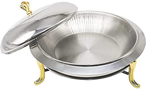 2er-Pack Chafing Dish Edelstahl Rund Chafer Dinner Serving Buffet-Wärmer mit sichtbarem Deckel, Essenspfannen und… – Bild 5