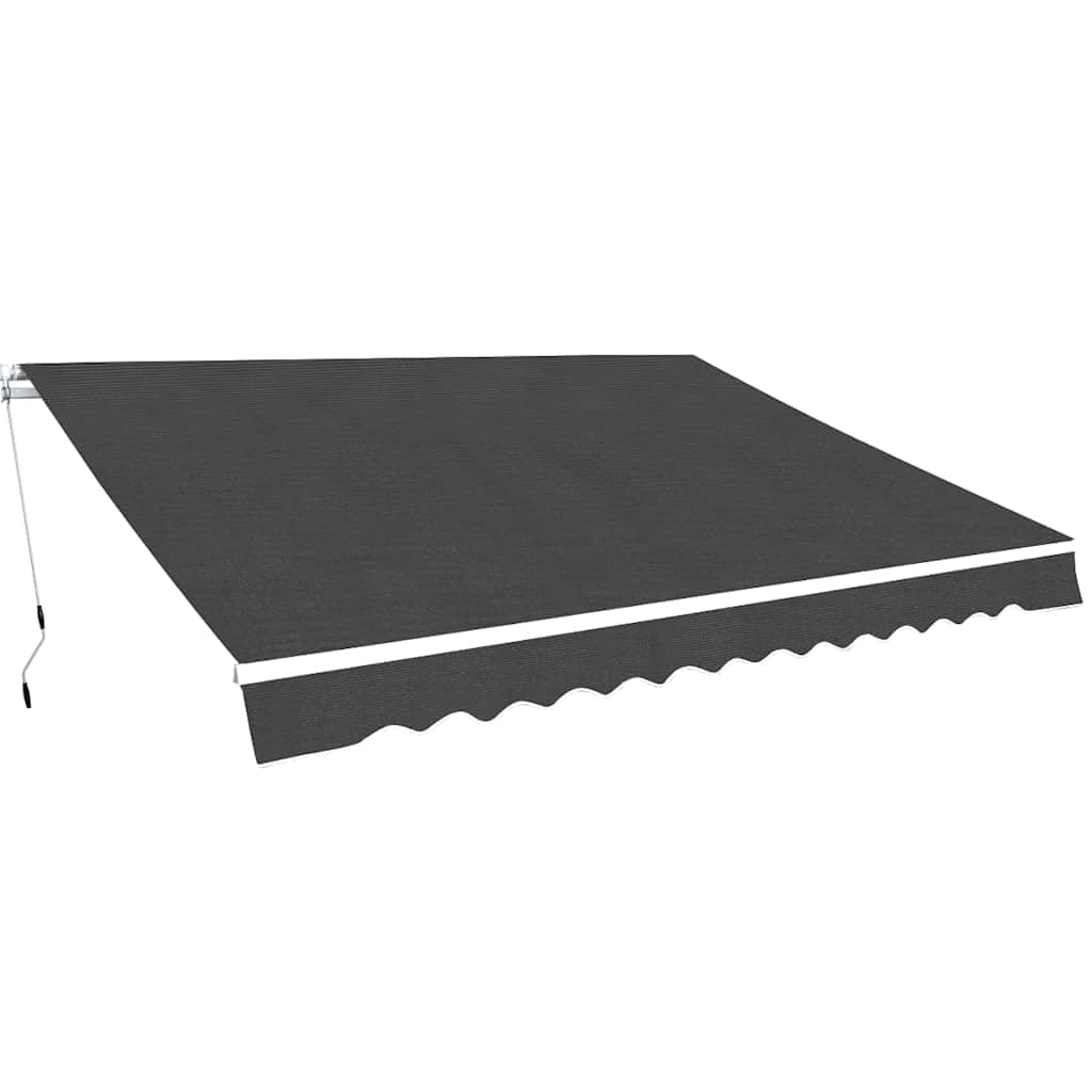 Tenda da sole con braccio articolato, 500 cm, antracite, tenda da sole manuale con manovella, robusto telaio in alluminio con rinforzo in metallo, protezione solare regolabile per terrazza e