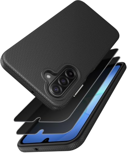 SSLOTSCASE for Galaxy A17 Phone Case with Privacy Screen Protector, Black