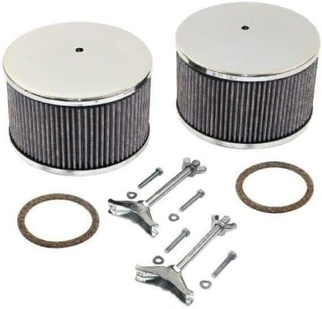 Replacement for fits Empi 8801 Chrome Round Air Cleaner Assembly - Solex/Kadron 5-3/4"" X 3-3/4"" Pair