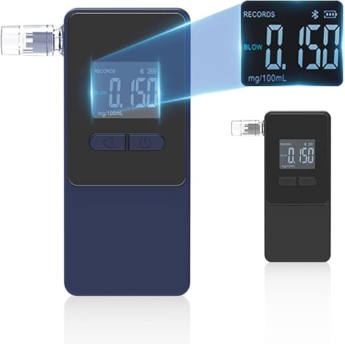 WeiguoIOT Alkoholtester Professioneller Alkotester Alkoholmessgerät Alkohol Tester mit Digitaler LCD Bildschirm Hohe Genauigkeit (Blau)