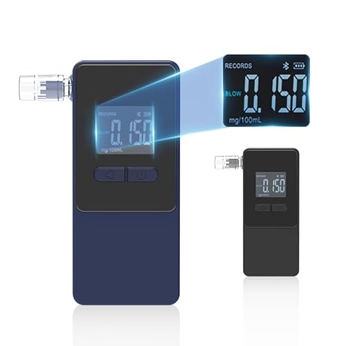 WeiguoIOT Breathalyzer & Alcohol Tester with 5 Mouthpieces High Accuracy Home Breathalyzer Pro Breathalyser (Black)