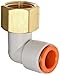 SMC KQ2LF13-37A PBT & Brass Push-to-Connect Tube Fitting, 90 Degree Elbow, 1/2" Tube OD x 1/2" NPT Female