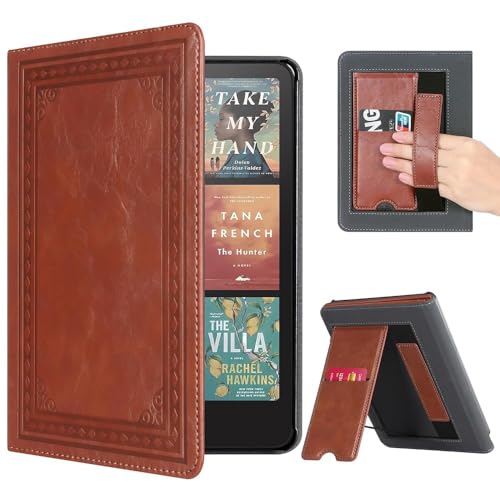 Image of CoBak Case with Stand for Kindle Paperwhite 12th Gen 2024 Released (7 inch) & Kindle Colorsoft Signature Edition - Durable PU Leather Cover with Auto Sleep Wake, Card Slot, Hand Strap Feature, Vintage