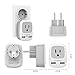 TESSAN Germany France Travel Power Adapter, Schuko European Plug with 2 USB, Type E F Outlet Adaptor Charger for US to Europe EU German French Russia Iceland Spain Greece Norway Korea