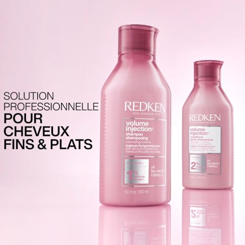 REDKEN - Après-Shampoing Volume Injection - Soin Démêlant avec Effet Lifting à la Racine - Filloxane + Complexe Bodifying - Tous Types de Cheveux Fins & Plats - 300 ml