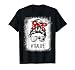 Bleached Tia Life Soccer Messy Bun Baseball Game Day T-Shirt