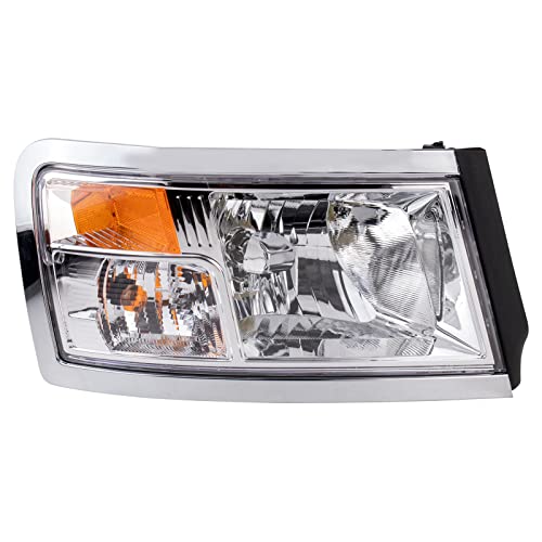 Image of TRQ Passenger Side Headlight Assembly Halogen Chrome Bezel Compatible with 2008-2011 Dakota CH2519128