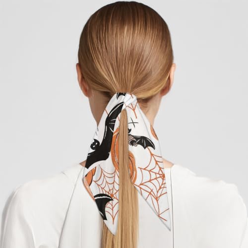Halloween Bats Spider Bats Square Silk Scarf for Women, 23.6" Lightweight Fashion Scarves Wraps, Silk Like Hair Neck Scarf Headband Bandanas for Ladies4