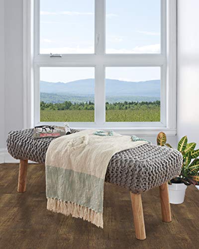 Lr Home Ox Bay Daleyza Blue/White Color Block Hand-Woven Organic Cotton Throw Blanket #TOP6