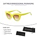 Freckles Mark Vintage Retro Cateye Sunglasses for Women Bold Colorful Cat Eye UV400 Protection (Yellow, 65)