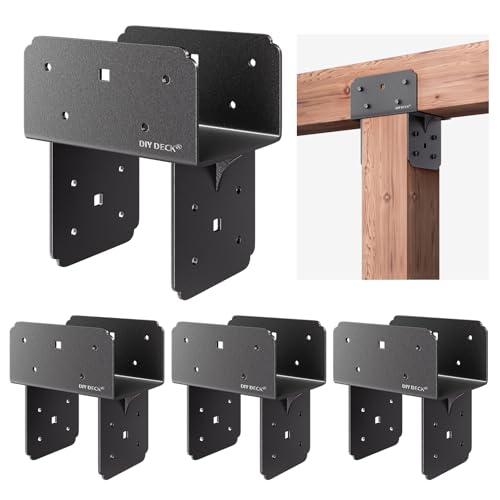 4Pack Post Tie Bracket Stainless Steel Beam Connector (Internal Size: 5.6") Wood Post to Beam Supporting Bracket Base Anchor(for Actual Size: 5.5"x5.5"/5.5"x7.5" Lunber) by DIY DECK - Used condition - US$147.97