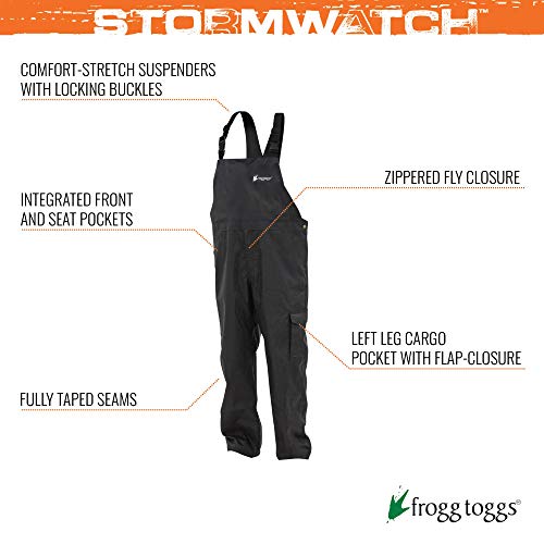 FROGG TOGGS Men's Stormwatch Waterproof Fishing Bib for Fishing, Black, 3X-Large by FROGG TOGGS - Image 2