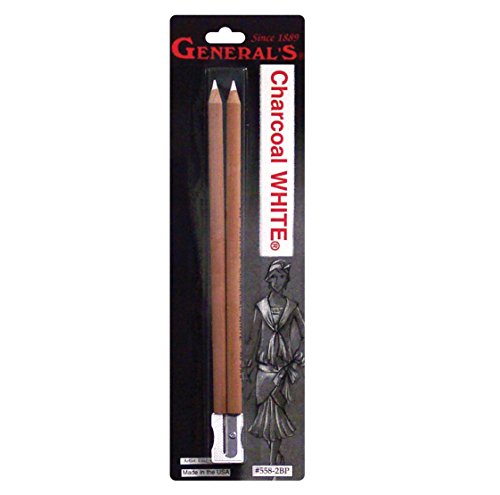 General Pencil 5582BP Charcoal White Pencils 2/Pkg-2B