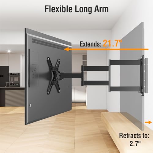 Image of ELIVED Long Arm TV Mount for 14-42 inch TVs Monitors, Max VESA 200x200