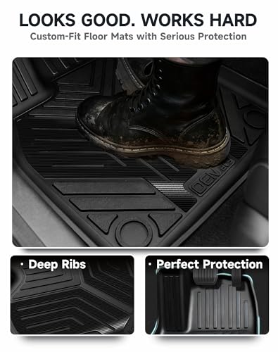 Image of Premium Color TPE Floor Mats 6-PCS for Tesla Model Y Juniper 2025 2026 |Carbon Fiber Wing Design | Car Mat Full Set Front & Rear | All-Weather Protection, Pet & Child-Friendly Accessories
