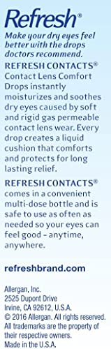 Refresh Contacts Contact Lens Comfort Drops, 0.4 Fl Oz (12Ml) Sterile 2-Pack #TOP6