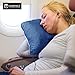 Compact Travel Pillow Made with Shredded Memory Foam and Super Soft Fleece Fabric for Ultimate Comfort in Travel. Patented Design Rolls and Compacts Small for Travel. (Blue)