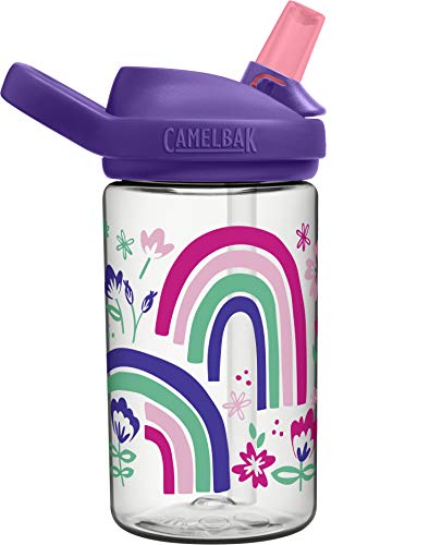 CamelBak-eddy-14oz-Kids-Water-Bottle-with-Tritan-Renew--Straw-Top-Leak-Proof-When-Closed-Rainbow-Floral