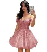 Lace Short Homecoming Dress - A-Line Strapless Cocktail Party Gown, Pink, Size 2