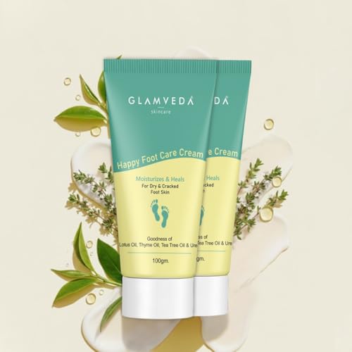Image of Glamveda Happy Foot cream | Crack Heel Repair Cream for Women | Deep Moisturizing Foot Cream & Crack Cream for Smooth Skin| Suitable for all skin types | 200gm