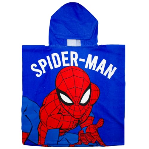 ms móvil shop Poncho Playa Infantil Spiderman 50x100 cm | Toalla con Capucha de Microfibra Suave y Secado Rápido | Diseño Niño | Ideal Piscina y Playa | Ligero y Reutilizable
