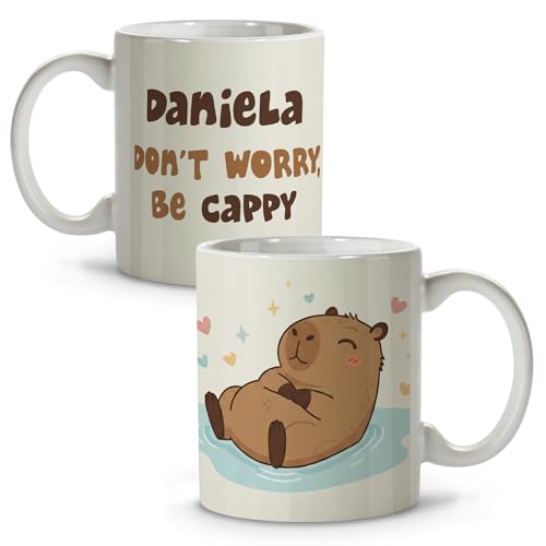 Taza personalizada capibara. Tazas de cafe capybara. Tazas desayuno. Regalos originales para mujer y hombre. Regalo para novia. Detalles compañeros de trabajo. Amigo invisible. Regalos personalizados