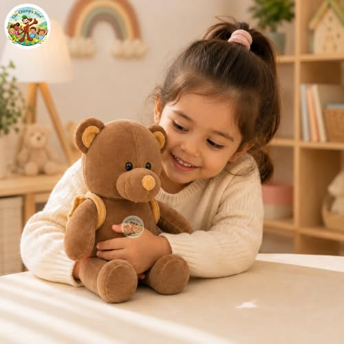 Image of Baggy Teddy Soft Toy 37cm Brown Bear with Backpack