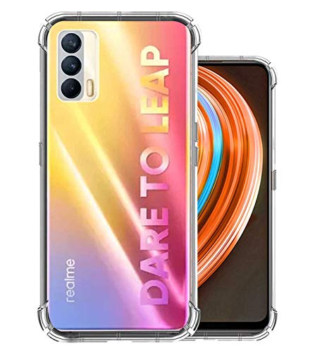 Image of Soft Flexible Silicone Back Cover Compatible with Realme X7, Transparent Case with Screen Guard