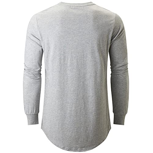 Image of KLIEGOU Men's 100% Cotton Longline T-Shirt, Pre-Shrunk Soft