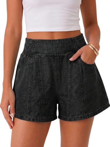Cicy Bell Womens Summer Pull on Jean Shorts Casual Trendy