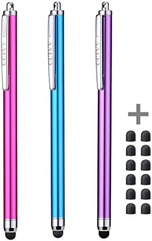 Stylus Pens for Touch Screens iPad iPhone Kindle Fire (Pink/Purple/Aqua Blue)