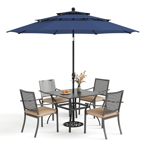PHI VILLA 5 Pieces Outdoor Dining Set for 4 with
