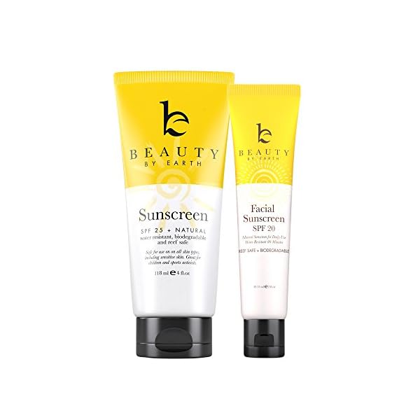 Mineral Sunscreen Set - Face Sunscreen SPF 20 & Body Sunscreen Lotion SPF 25, Zinc Oxide Sunscreen, Reef Friendly Sunscreen, Travel Sunscreen & Facial Sunscreen, Great Baby Sunscreen & Kids Sunscreen