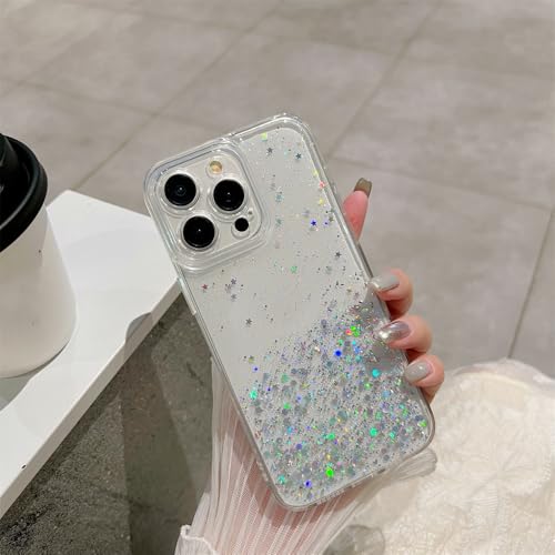 Coque transparente paillettes iPhone 15 Pro antichoc dégradé