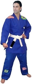 Woldorf Gold Weave BJJ Kimono in Blue, Size 7, Martial Arts, Fighting Uniform, Training Uniforms, Pre-Shrunk, Ultra Light Weight Uniforms, Soft Fabric