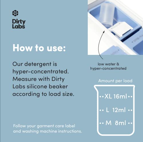 Dirty Labs | Scent Free | Bio-Liquid Laundry Detergent | 32 Loads (8.6 Fl Oz) | Hyper-Concentrated | High Efficiency & Standard Machine Washing | Nontoxic, Biodegradable | Stain & Odor Removal #TOP5